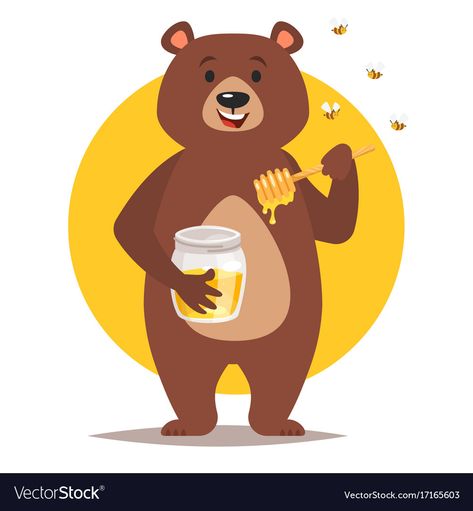 Bear Cartoon Images, Bear Animation, Bear Logo Design, Bear Vector, Animation Character, Flower Graphic Design, Bear Drawing, Bear Character, Honey Bear