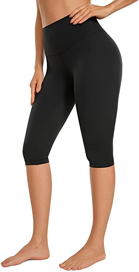 CRZ YOGA Butterluxe Womens Capri Leggings - 14.5" Knee Length High Waisted Summer Workout Short Leggings Buttery Soft Pants Black Medium Workout Short, Crz Yoga, Capri Shorts, Summer Workout, Soft Pants, Athletic Apparel, Short Leggings, Capri Leggings, Yoga Women