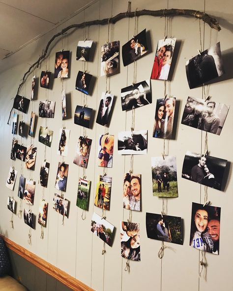 #photos #memories #diy #walldecor College Diy, Memory Wall, Photo Memories, Diy Photo, Team Building, Apartment Decor, Photo Wall, Apartment, Wall Decor