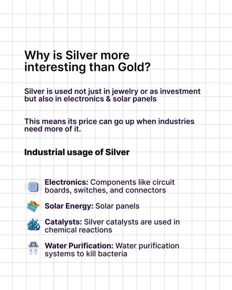 What are you waiting for? Go invest in 🪙 @plutomoney.in Did you know that silver has given 23% returns in the last 2 months? Global silver demand is set to touch record highs this year. But why is that so? . . . . #silver #gold #investing #personalfinance #ETFs #preciousmetals #derivatives #intraday #trading #stockmarket #stockmarketindia #investing #investmentportfolio #trading #silverinvestment #silver #silvertrading Investing In Gold And Silver, Rules Of Investing, Saving App, Asset Allocation Investing, Best Mutual Funds Investing, Investment In India, Dreams And Goals, Intraday Trading, Money Save