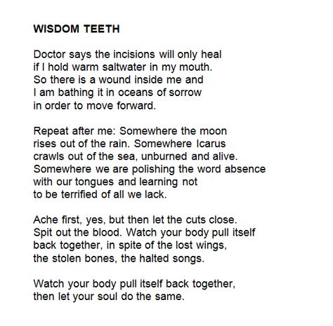 Wisdom teeth - Keaton St James Wisdom Teeth, Poetry Words, Writing Poetry, It Goes On, St James, Poem Quotes, Poetry Quotes, Writing Inspiration, Pretty Words