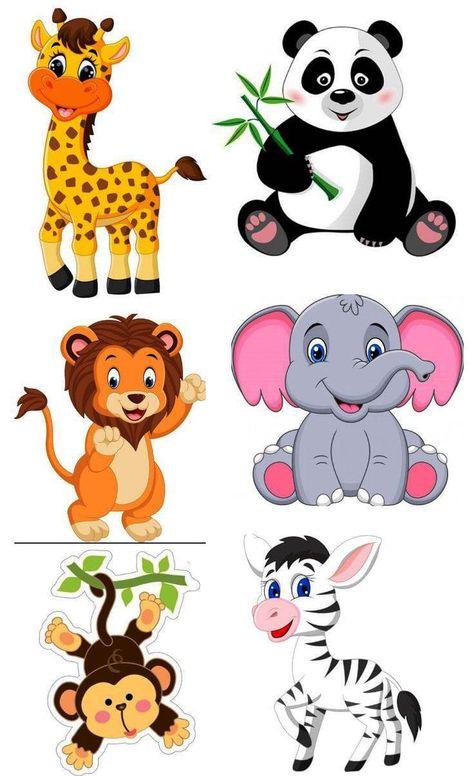 animals-hayvanlar Jungle Cartoon Animals, Animal Png Cartoon, Animal Theme Cakes For Kids, Jungle Theme Cake Topper, Animal Topper, Cute Animals Clipart, Animal Cake Toppers, Christmas Farm Animals, Animal Pictures For Kids