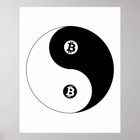 Bitcoin Dao - Cryptocurrency Ying Yang Daoism Poster Trendy Merch, Ying Yang, Make Your Own Poster, Modern Artwork, Posters Prints, Sign Poster, Cryptocurrency, Vintage Designs, Wedding Stationery