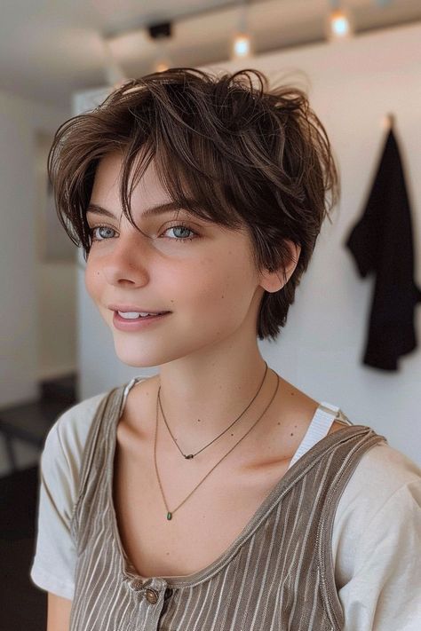 Short Hair Layered, Layered Pixie Cut, Layered Pixie, Hair Layered, Bob Hair Color, Pixie Cut Styles, Sophisticated Hairstyles, Short Hairdos, Hair Inspiration Short