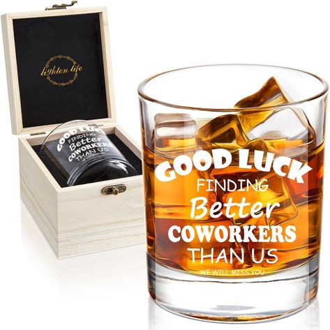 LIGHTEN LIFE Good Luck Finding Better Coworkers Than Us Whiskey Glass 360ml,Novelty Coworker Leaving Gift in Valued Wooden Box,Farewell Gift for Coworker Boss Colleague Friend Men Good Luck Finding Better Coworkers, Farewell Gift For Boss, Gift For Coworker Leaving, Coworker Leaving Gift, Farewell Gift For Coworker, Coworker Leaving, Unique Office, Gift For Coworker, Neuer Job