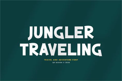 Jungler Traveling - Adventure Font, Sans-Serif ft. nature & chalk - Envato Adventure Font, Travel Fonts, Adventure Fonts, Dining Room Accent Wall, Traveling Adventure, Strong Font, Paint Font, Casual Fonts, Outline Fonts