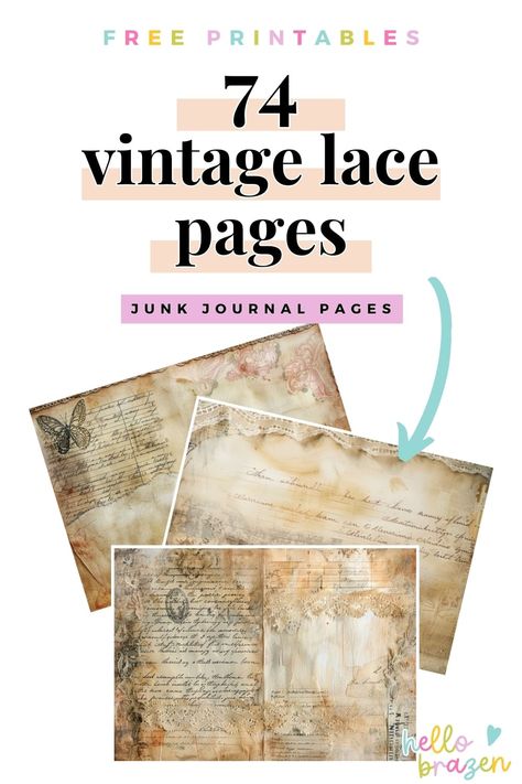 Junk Journals Archives - Hello Brazen New Junk Journal Ideas, Free Printable Junk Journal Note Cards, Printable Scrapbook Paper Backgrounds Free Downloads, Free Writing Paper Printable Stationery, Vintage Tags Printable Free, Vintage Seed Packets Printable Free, How To Make Paper Look Vintage, Free Vintage Printables Shabby Chic, Scrapbooking Avec Photos