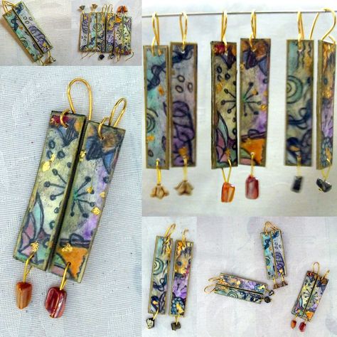 Tangle Earrings | Polymer Clay Earrings | Margit Böhmer | Flickr Polymer Inspiration, Paper Bead Jewelry, Polymer Earrings, Polymer Clay Canes, Paper Earrings, Polymer Clay Jewelry Diy, Polymer Clay Jewellery, Polymer Clay Tutorials, Poly Clay