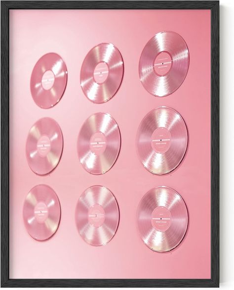 Blush Pink Room, Pink Posters For Room, Records For Wall, Pink Cd, Haus And Hues, Record Wall Art, Room Decor Pink, Indie Decor, Wall Aesthetic