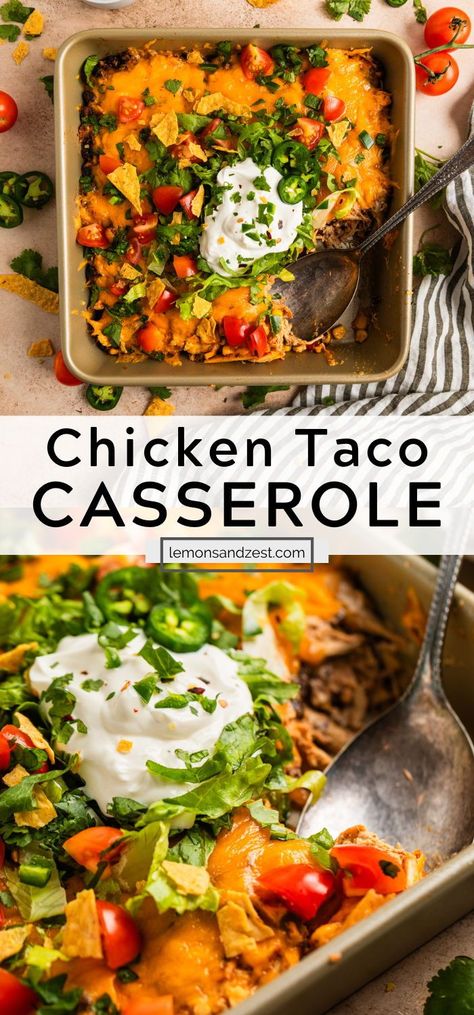 Chicken Taco Casserole, Taco Dishes, Thanksgiving Turkeys, Baked Chicken Tacos, Chicken Taco, Taco Casserole, Easy Casserole Recipes, Ground Chicken, Chicken Dishes Recipes