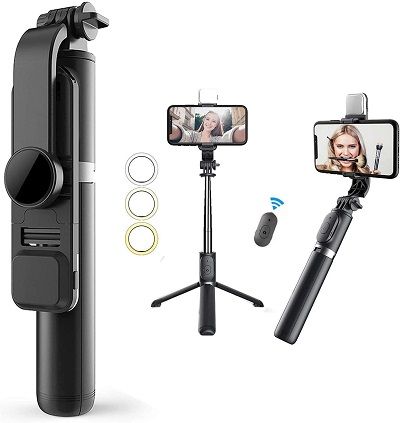 Amazon has this awesome Selfie Stick for 50% off by when using promo code AAJNJ5VX + 10% coupon until 12/01/2021 11:59PM PDT or while supplies last. Travel Laptop Backpack, Phone Tripod, Selfie Ring Light, Iphone Black, Camera Tripod, Bluetooth Remote, Fill Light, Happy Holiday, Selfie Stick