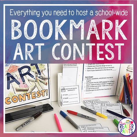 Bookmark Contest, Middle School Library, Library Bookmarks, National Library Week, School Book Fair, Bookmark Art, Passive Programs, Library Week, Middle School Libraries