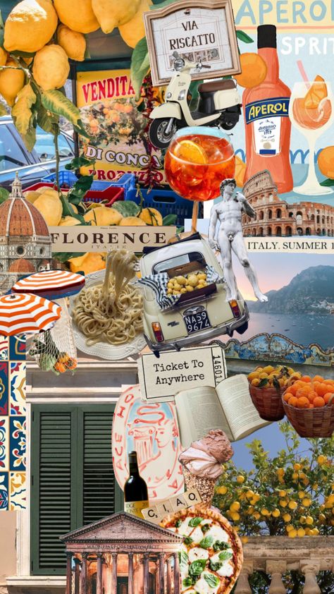 #italy #italiansummer #positano #amalfi #beauty #wallpaper #vibes # Italian American Aesthetic, Wallpaper Vibes, Travel Collage, Beauty Wallpaper, Pop Art Wallpaper, Collage Poster, Italian Summer, Summer Wallpaper, Funny Animal Pictures