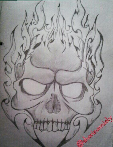 Skull On Hand Drawing, Skull On Fire Drawing, Cool Skull Drawings, Skull Drawings, Fire Skull, Cool Tattoo Drawings, Skull Fire, Fire Drawing, Fire Eyes