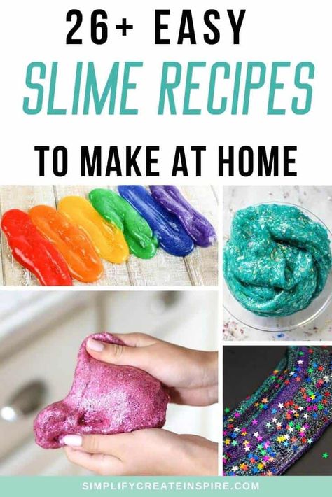 Kids love slime! It's one of those super gross activities that can keep them entertained for hours! Learn how to make your own slime at home with loads of seriously cool homemade slime recipes for kids. Plus some fun play ideas to keep them entertained... beyond making fart noises! These easy slime recipes for kids are sure to bring hours of fun! Slime With Glue, Fart Noises, Make Slime At Home, Diy Stressball, Cool Slime Recipes, Homemade Slime Recipe, Fluffy Slime Recipe, Sticky Slime, Slime Ideas