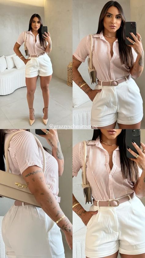 Looks Com Short, Easy Chic, Stylish Work Attire, Classy Casual Outfits, Causual Outfits, Casual Chic Outfit, Looks Chic, Cute Simple Outfits, Mom Outfits