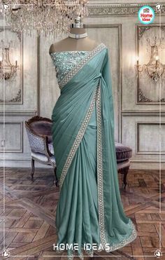 New Trend Sarees, Designer Net Blouse, Dull Blue, Net Blouse, Saree Wearing Styles, Simple Saree Designs, New Saree Designs, Fancy Saree, Fashionable Saree Blouse Designs