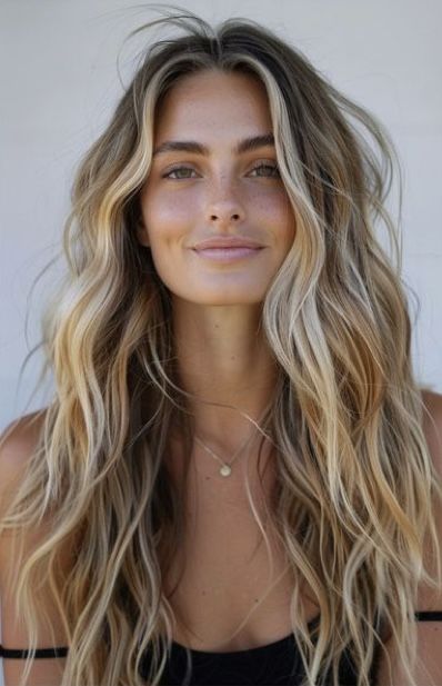 Surfer Blonde Hair Balayage, Surfer Girl Hair Color, Surfer Girl Hair, Dry Long Hair, Surfergirl Style, Surf Hair, Hair Foils, Surfer Hair, Girl Hair Colors