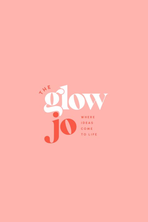 Creative and bold logo design for The GlowJo - podcast and online space for creatives and entrepreneurs. This logo is part of the brand design project done by Chloe Leonard Studio. In line with a vibrant and dynamic aesthetic this brand identity project features logos, brand marks, color palette, brand patters and typography suite. Click on the link above to discover more client projects. Logo With Color, Podcast Logos Inspiration, Local Brand Logo, Positive Logo Design, Glow Logo Design Ideas, Creative Studio Logo Brand Identity, Two Word Logo Design, Podcast Logo Ideas Aesthetic, Podcast Color Palette