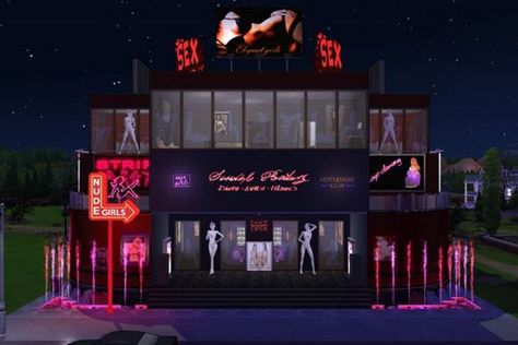 Sims Nightclub Cc, Sims 4 Nightclub Ideas, Strip Club Sims 4 Build, Sims Strip Club, Sims 4 Money Cc, Club Sims 4 Cc, Sims 4 Strip Club Build, Sims 4 Club Cc, Sims 4 Strip Club