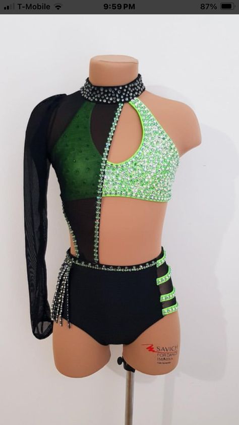 Colorguard Outfits, Harley Costume, Solo Dance Costumes, Cute Dance Costumes, Pretty Dance Costumes, Competition Outfit, Dance Costumes Dresses, Dance Uniforms, Pretty Costume