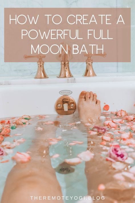 Hunter Moon Ritual Witchcraft, Energy Bath Ritual, Moon Water Bath Ritual, Full Moon Bath Soak Recipe, New Moon Bath Recipe, Full Moon Cleansing Ritual, Full Moon Bath Recipe, Full Moon Ritual Ideas, New Moon Bath Ritual