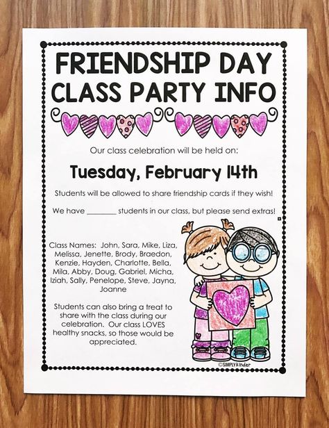 Free Valentine’s Day Letter Preschool Friendship, 100 Días De Clases, Kindergarten February, February Classroom, Kindergarten Valentines, Valentines Letter, Preschool Valentines, Valentine Activities, Parenting Classes