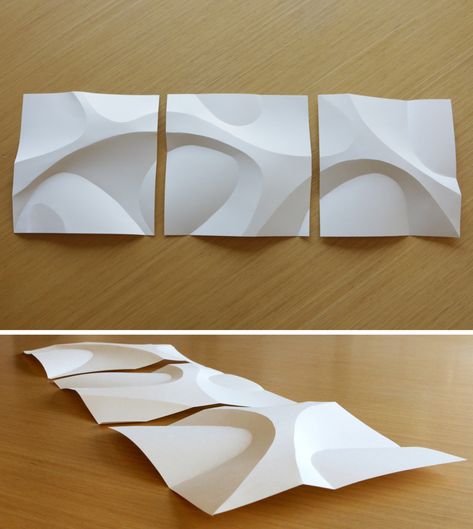 Curved Paper Folding by 000christopher http://www.instructables.com/id/Curved-Paper-Folding/ Architecture Origami, متحف فني, Folding Architecture, Paper Folding Art, 3d Templates, Origami Architecture, Paper Structure, Paper Architecture, Origami And Kirigami