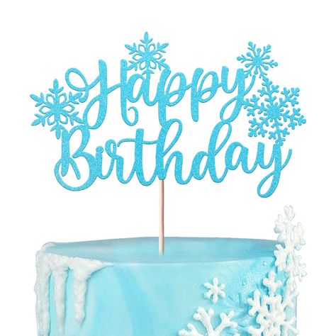 Xsstarmi 1 Pack Snowflake Happy Birthday Cake Topper Glitter Winter Frozen Theme Cake Pick for Snowflake Theme Christmas Baby Shower Kids Birthday Party Cake Decorations Supplies Blue : Amazon.co.uk: Toys & Games Frozen Happy Birthday Cake Topper, Snowflake Theme Party, Frozen Happy Birthday, Frozen Cake Decorations, Snowflake Cake Topper, Winter Wonderland Cake, Kids Birthday Party Cake, Frozen Theme Cake, Happy Birthday Theme