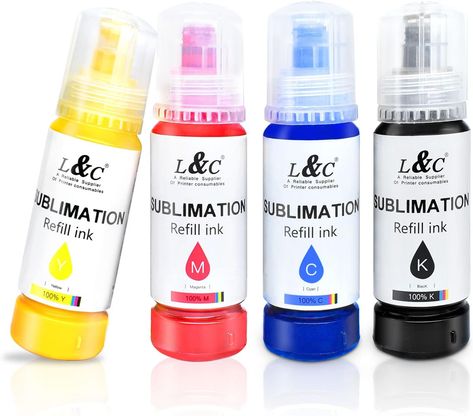 Sublimation Ink for Epson Ecotank 2840 ET-2400 ET-2800 ET-2803 ET-2720 ET-2760 ET-2750 ET2850 ET-15000 EcoTank Printer Epson Ecotank Printer, Printer Consumables, Heat Press Transfers, Epson Printer, Ink Refill, Sublimation Ink, Inkjet Printer, Digital Embroidery, Unique Diy