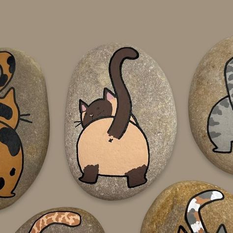 Cat Butts, Rock Artists, Cats Artists, New Cat, Kindness Rocks, Rock Painting Designs, August 12, Welcome Mat, You Know It