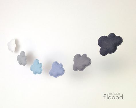 Cloud Garland Grey Nursery Decor Felt Clouds Bunting by BubblyMoon Cloud Garland, Felt Cloud, Cloud Nursery Decor, Grey Nursery Decor, Blue Nursery Decor, Felt Wall Hanging, Felt Wall, Clouds Nursery, Dream Nurseries