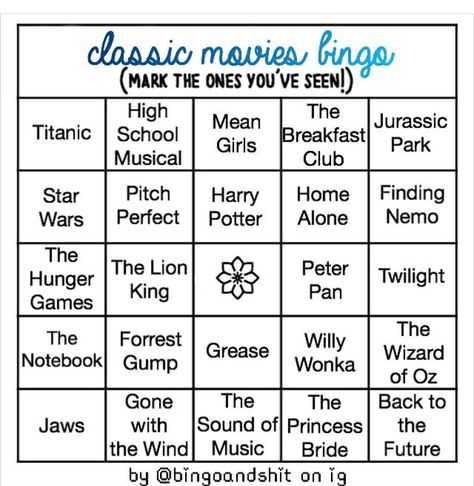 Movie Bingo, Movie Bingo Template, Bingo Movie, Bingo Template, Elementary Music, Post Templates, Titanic, Bingo