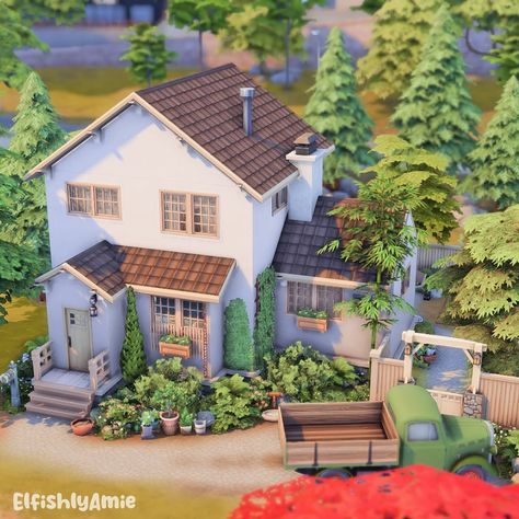 #EAPartner | Rural Japanese Family Home🌳 Hey everyone! Here is another build! Lol this is a family home built in Mt Komorebi. I was inspired by some of the lovely modern houses in rural Japan so I decided to try creating one 😊 👉Speed build is on my YouTube, Link in bio! Build Details: 🏡 20x30 💰$53,552 🛏️ 2 Bedrooms 🚽 1 Bathroom ✅ No CC 🌸 Gallery Id: elfishlyamie 👀 Disclaimer: Thank you to the EA Creator Network, I do receive free codes and early access to The Sims 4. All of my opinions are... Japanese Family Home, Sims 4 Japanese House, Mt Komorebi, Yellow Bungalow, Rural Japan, Sims 4 Family, Sims 4 House Plans, Sims 4 House Building, Sims 4 House Design