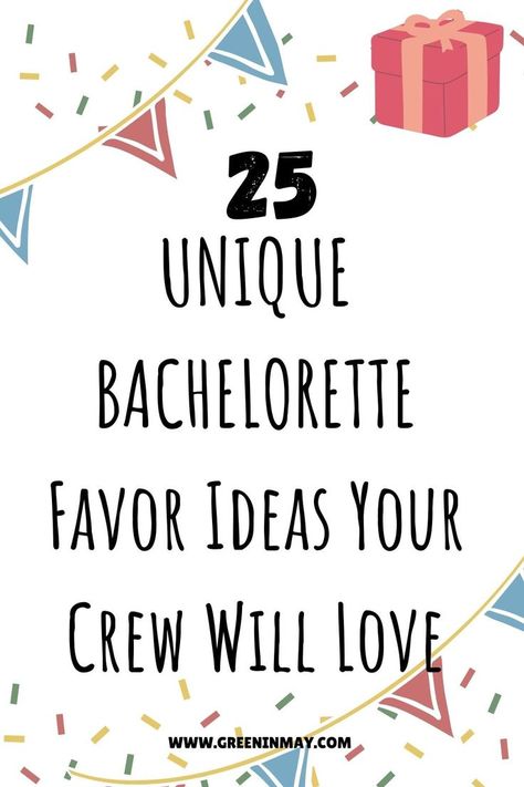 Bachelorette party favors are small gifts given to guests at a bachelorette party as a thank you for attending. They can range from personalized items to fun and playful trinkets. In this article we share 25 unique bachelorette party favors everyone will love Personalized Bachelorette Gifts, Unique Bachelorette Party, Bachelorette Favors, Favor Ideas, Guest Gifts, Bachelorette Party Gifts, Bachelorette Gifts, Personalized Favors, Bachelorette Party Favors