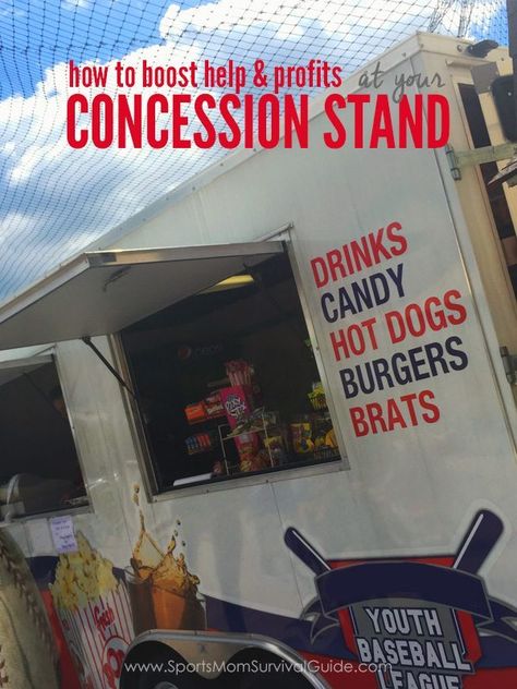 Concession Stand Organization, Football Concession Stand, Baseball Concessions, Concession Stand Menu, Concession Stand Sign, Concession Stand Food, Baseball Snacks, Concession Stands, Snack Stand