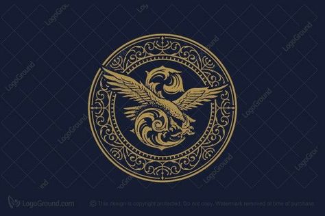 Clever Logo Design, Fantasy Logo, Crest Logo, Eagle Logo, Flag Art, S Monogram, Logo A, Round Frame, Fashion Logo