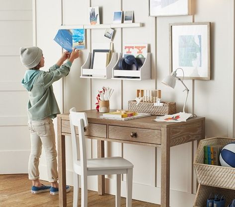 Shop All Furniture & Accessories | Pottery Barn Kids Kids Art Display, Magnetic Art, Upholstered Desk Chair, Art Display Kids, Study Furniture, Teen Decor, Drawer Space, Playroom Furniture, Baby Bedding Sets