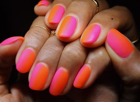 Neon, ombré nail art is all over Instagram right now. Here, find the best & brightest inspiration for your next manicure. Nails Beige, Extra Nails, Faded Nails, Gucci Nails, Neon Nail Art, Graduation Nails, Air Clay, Ombre Nail, Nail Art Designs Summer