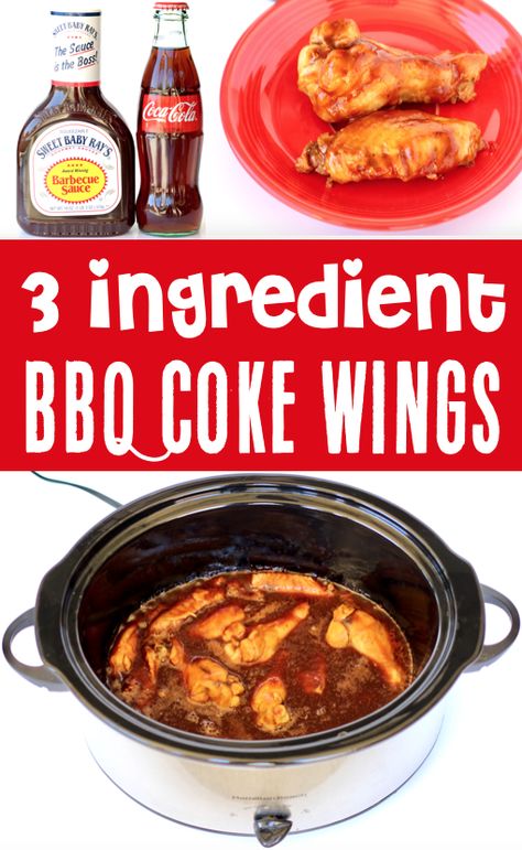 Crockpot Chicken Wings Recipes, Crockpot Wings, Cola Wings, Wings Recipe Crockpot, Cola Chicken Wings, Wings Slow Cooker, Coca Cola Chicken Wings, Bbq Wings Recipe, Chicken Wings Crockpot