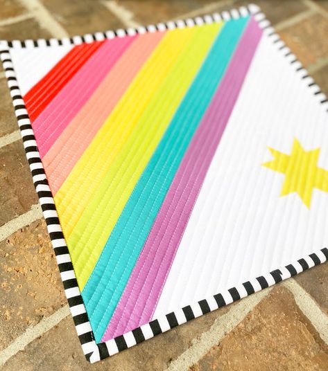 Rainbow Sunshine Pillow & Mini Quilt – Sew Brainy Designs Sunshine Pillow, Rainbow Project, Mini Quilt Patterns, Rainbow Pillow, Foundation Paper Piecing Patterns, Rainbow Quilt, Rainbow Crafts, Paper Piecing Patterns, Foundation Paper Piecing