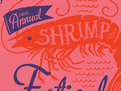 Shrimp Illustrations, Brad Woodard, Seafood Illustration, Shrimp Festival, Nautical Colors, Crispy Shrimp, Vintage Clothing Store, Logo Desing, Luxury Logo Design