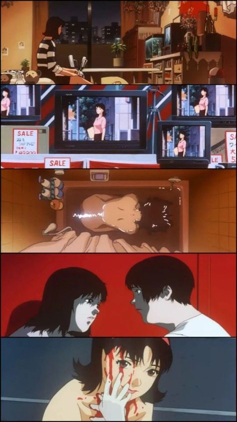 Satoshi Kon Movies, Perfect Blue Satoshi Kon, Perfect Blue Cinematography, Satoshi Kon Art, Perfect Blue Anime, Satoshi Kon, 90s Actresses, Perfect Blue, Movies Aesthetic