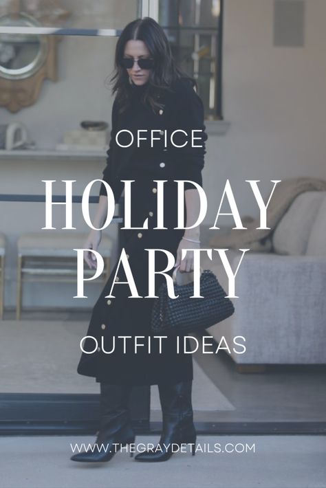 Office Holiday Party Outfits, office holiday outfit, workwear outfit, holiday workwear outfit, winter workwear outfit, holiday party outfit, classy outfit, black and white outfit Holiday Party Business Casual, Corporate Xmas Party Outfit, Women’s Work Holiday Party Outfit, Black Christmas Outfit Classy, Holiday Luncheon Outfit Work, What To Wear For A Christmas Party, Minimalist Holiday Party Outfit, Black And White Holiday Party Outfit, Outdoor Holiday Party Outfit