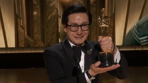 After months of talking up his work in Everything Everywhere All At Once, and winning every other award under the sun, including the Golden Globe and SAG Awards, Ke Huy Quan won the Academy Award for Best Supporting actor at the 2023 Oscars. As he tearfully took to the stage, the actor gave an…#goldenglobe #sagawards #kehuyquan #hollywood #jeffcohen #echo #indianajones #templeofdoom #shortround #quan Oscar Speech, 2023 Oscars, Everything Everywhere All At Once, Academy Award, Best Supporting Actor, Sag Awards, M Beauty, Golden Globe, Golden Globes