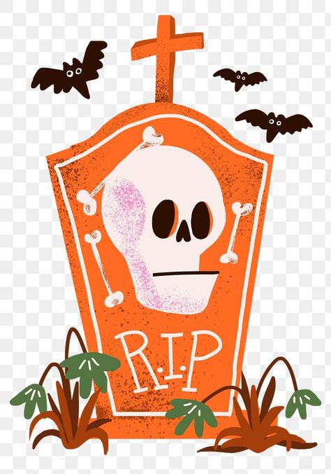 Tombstone Illustration, Goodnotes Elements, Tombstone Halloween, Breastfeeding Art, Happy Hallow, Halloween Cartoon, About Halloween, Halloween Sticker, Cartoons Png