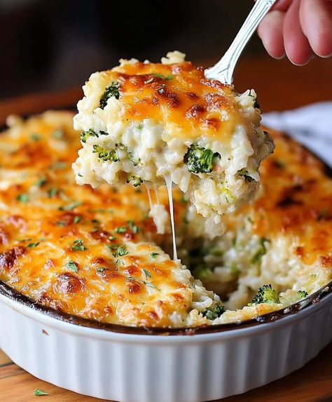 Piccadilly Broccoli Rice Casserole, Broccoli Casserole With Rice, Cheese Broccoli Casserole, Broccoli Rice Bake, Rice Broccoli Casserole, Broccoli Casserole Healthy, Cheesy Rice Casserole, Riced Broccoli Recipes, Broccoli Cheese Rice Casserole