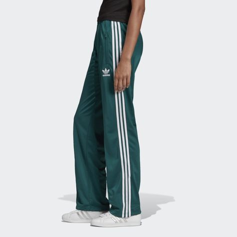 Firebird Track Pants Noble Green (Also black) $70 Adidas Firebird Pants Outfit, Adidas Track Pants Outfit, Adidas Firebird, Track Pants Outfit, Green Adidas, Adidas Track Pants, Adidas Originals Women, Adidas Track, Wide Pants