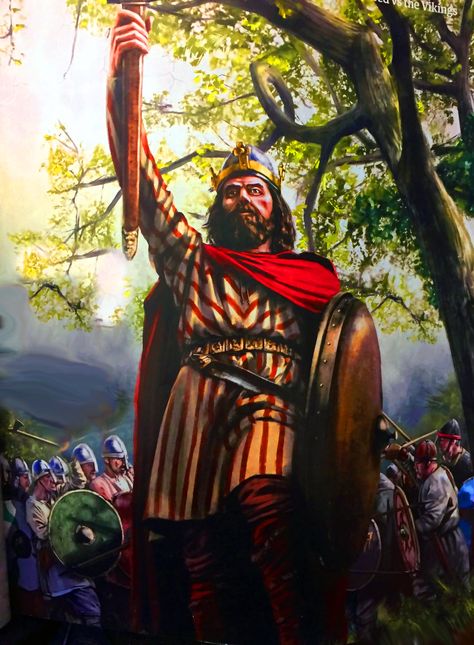 King Alfred the Great leading the Anglo-Saxons against Viking invaders King Alfred The Great, Medieval Britain, King Alfred, Anglo Saxon Kings, Medieval Warfare, Alfred The Great, Portrait References, Germanic Tribes, Medieval England