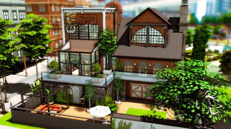 Sims 4 Loft House, Sims 4 Industrial, Sims 4 House Ideas, Sims 4 Loft, Sims 4 No Cc, Sims 4 House, Sims 4 Speed Build, Loft House, Best Mods